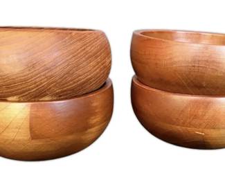 Four Teakwood Bowls
