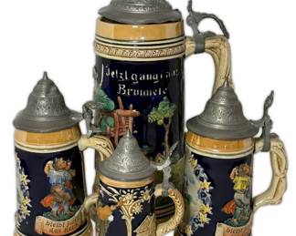 German Lidded Beer Steins