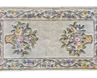 Floral Wool Rug 4.5 x 2.5 ft