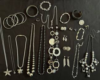 Silver Black Costume Jewelry