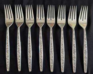 Eight 7.5 Inch Sterling Silver Forks 57.68g Each Valencia by International Silver