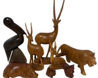 Wood Carved Animal Figurines
