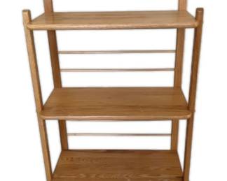 Oak Bookshelf Bakers Rack