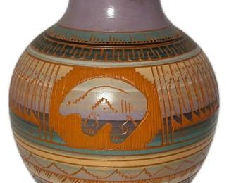 Southwestern Style Hand Painted Pottery Vase