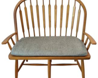 WindsorStyle Spindle Back Loveseat Bench W Cushion