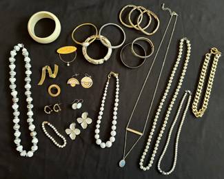 White GoldToned Costume Jewelry