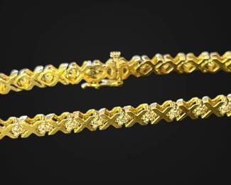 10k Gold Diamond Tennis Bracelet 6.92g