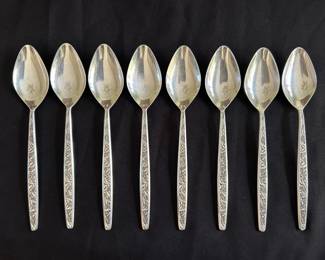 Eight Sterling Silver Spoons 33.53g Each Valencia by International Silver