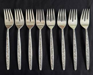 Eight 7 Sterling Silver Forks 47.46g Each Valencia by International Silver