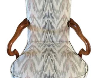 Queen Anne Style Patterned Armchair