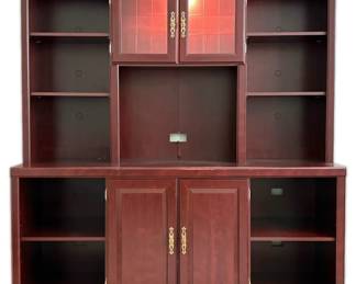 Sauder Furniture Heritage Hill Lighted Cherry Credenza