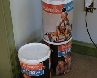 vintage playskool building blocks