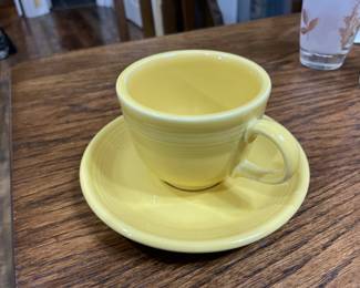 Fiesta cup and saucer, no chips.