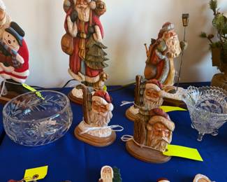 HAND CARVED SANTAS