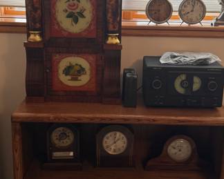 ANTIQUE CLOCKS & SHELF