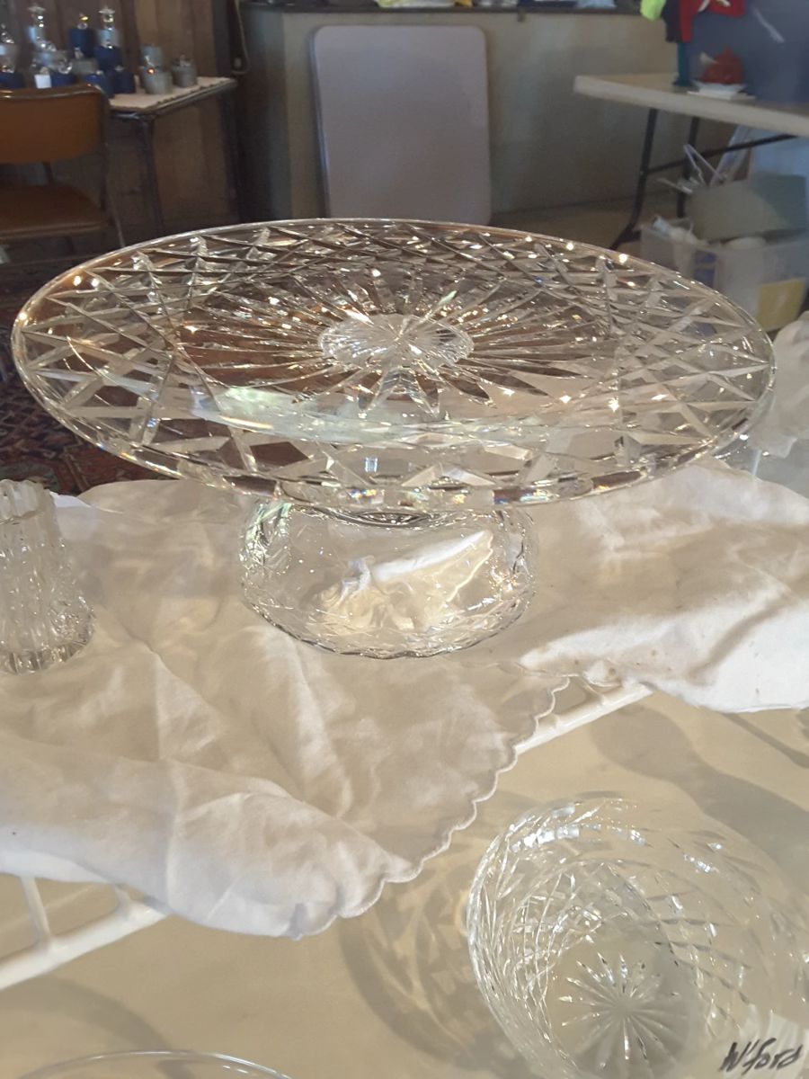 Waterford cake plate on pedestal