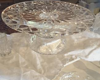Waterford cake plate on pedestal