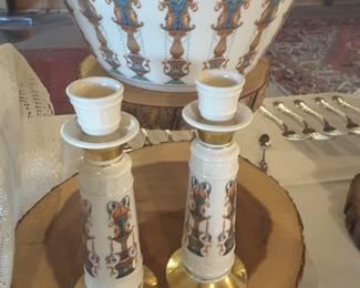 Lenox bowl & matching candlesticks