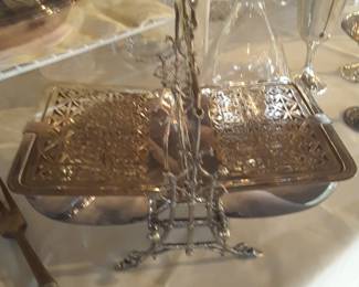 Vintage Silver plated Victorian biscuit box