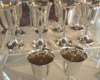 Sterling silver goblets by International Silver and Gorham
