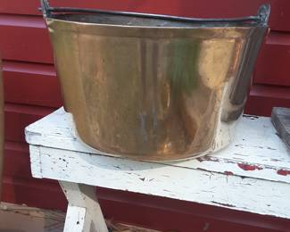 Vintage solid brass bucket