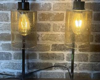 Set of Two Industrial Style Table Lamps