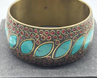 Large Turquoise Mosaic Bangle