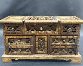 Wood Jewelry Box 15x6x8