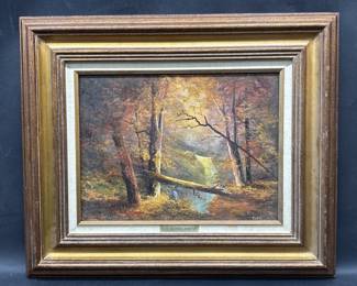 Vintage Framed Landscape Print, L.E. Schallawitz
