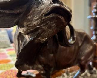 Signed Bronze Cape Buffalo