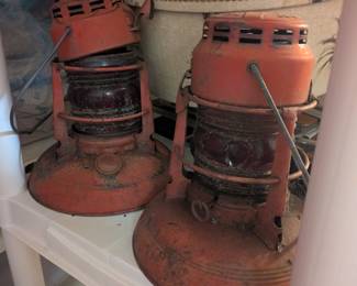 Red red glass oil lights