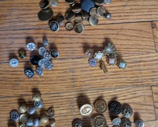 Metal buttons, sewing