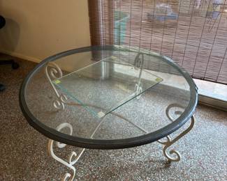 Metal and glass coffee table