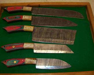 Damascus Kitchen Knife Set