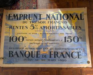 French 1920 National Loan poster post WW1 during reconstruction 
