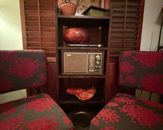 Two  Modern chairs  &  Vintage Radio 