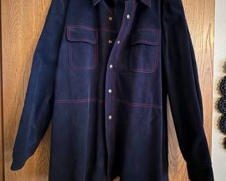 Incredible Vintage Blue Suede Jacket 
William Barry Size Large 