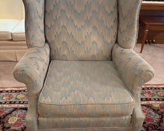 Vintage Hickory Chair Co. Chevron Pattern Upholstered Chair 