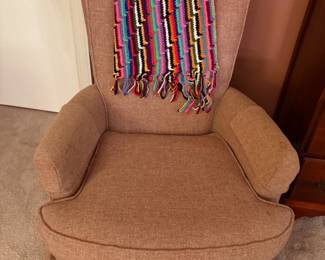 Skirted Upholstered Wingback Accent Chair