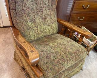Vintage La-Z-Boy Rocking Recliner with Wooden Arms