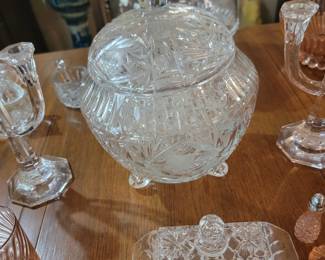 Crystal Footed Punch Bowl