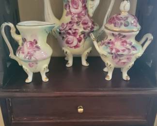Victorian style Vintage Footed Hand Painted Tea Set