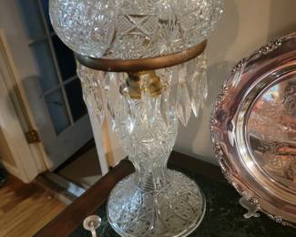 Small American Brilliant Cut Glass Table Lamp