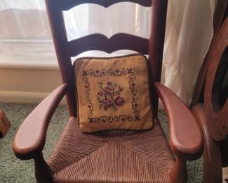 Childs Ladder back Rocking Chair with Rush Seat