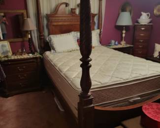 Complete King Poster Bed with Mattress & Box Springs