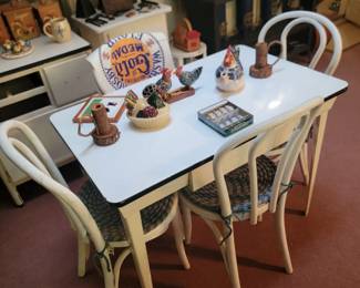 Vintage Enamelware Table and 4 Chairs