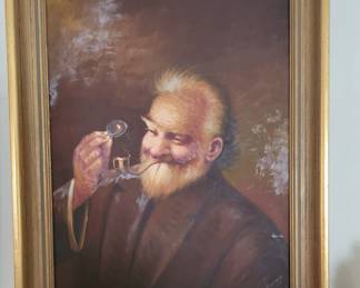 Signed Hector Moncayo Man with Pipe