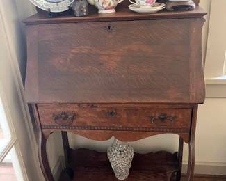 Drop front small antique desk