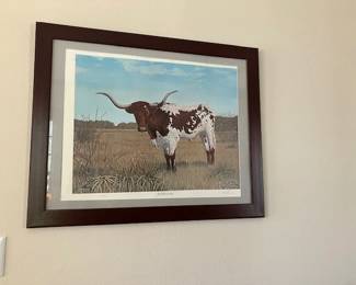 Texas Longhorn numbered/signed print