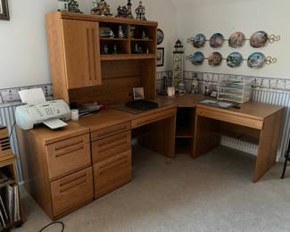 Multi use office desk - notice the lighthouse collections